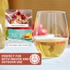 BETTERFUN Stemless Tritan-Plastic Red White Wine Glasses Set of 4-16