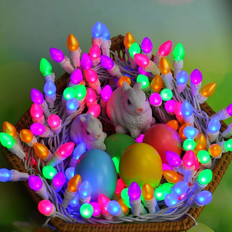 Solduce Easter String Lights LED Multi Color Glass C3 Lights