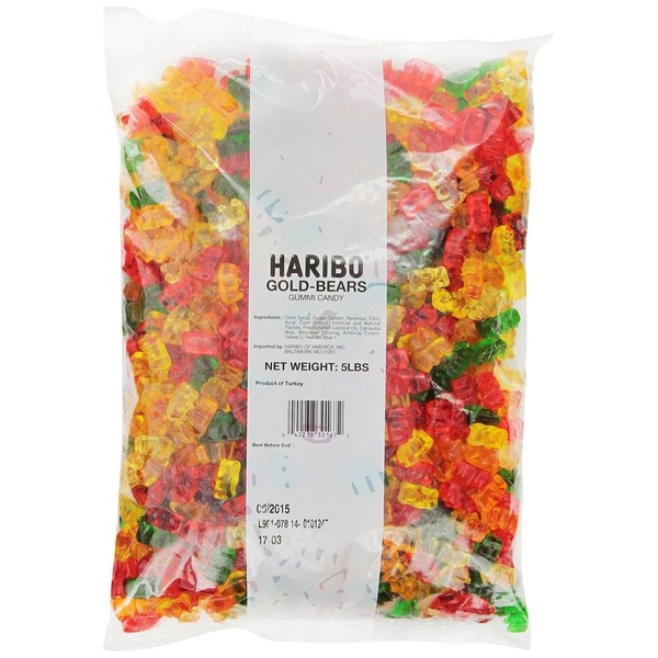 Haribo Goldbears Gummi Candy, 5 Pound Bag
