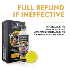 HEXIBII-Headlight Repair Tool,Headlight Cleaner Restores Clear Car Plastic and Protects from Re-Oxidation,Car Light Repair Liquid Automotive - type: 3.50z/100ML