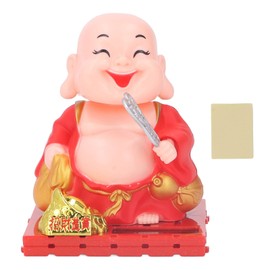 shenruifa Solar Powered Buddha Statue, Auto Shaking Hand Monk Figurine for Home & Car Decor, Meditation Gift & Spiritual Ornament