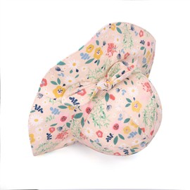 jerague Baby Toddler Kids Girls Breathable Sun Hats Bowknot Foldable Sunhat Summer Swim Caps Flower with Chin Strap 50 UPF Protection Hat