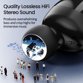 UBPV Bluetooth Wireless Earbuds, IPX6 Waterproof in Ear Headphones with Built-in Microphone, Long-Range Connection Ear Buds, Lightweight Headset Compatible with Android and iOS.