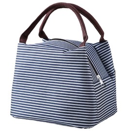 MGizo DtiSpectrum Lunch Bag, Cooler Bag, Insulated Bag, Bento Bag, Cooler Bag, Zipper Closure, Insulated Material, Lightweight, For Work or School, Compact, Striped Pattern