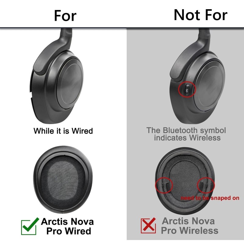 2X Earpads Cushion for Steelseries Arctis Nova Pro Wired, Nova