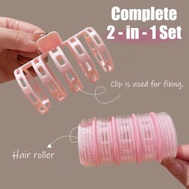 Ouliget 2 in 1 Bangs Hair Rollers with Clip Hair Styling Clips Set,4 Pcs Volumizing Hair Clips Root Lifting Clips,4 Pcs Metal Duck Billed Hair Clips for Styling Sectioning