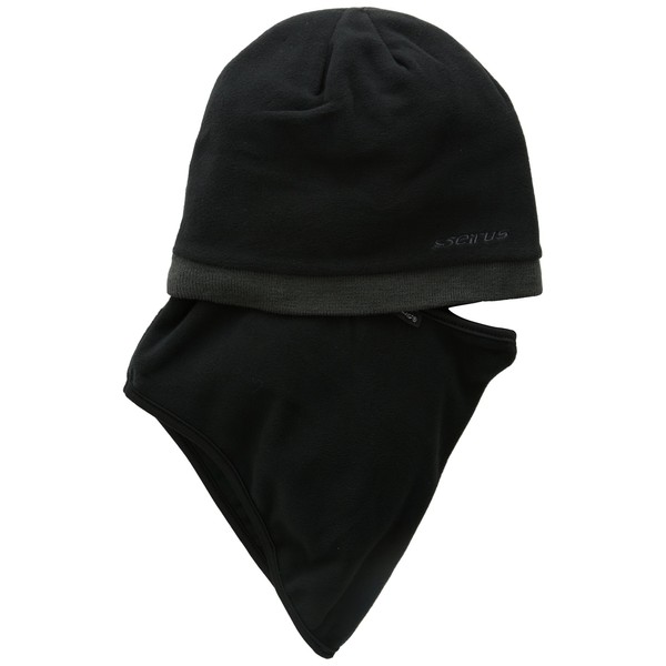 Seirus Innovation Men's Fleece Knit Quick Clava Hat, Black/Charcoal, One-Size