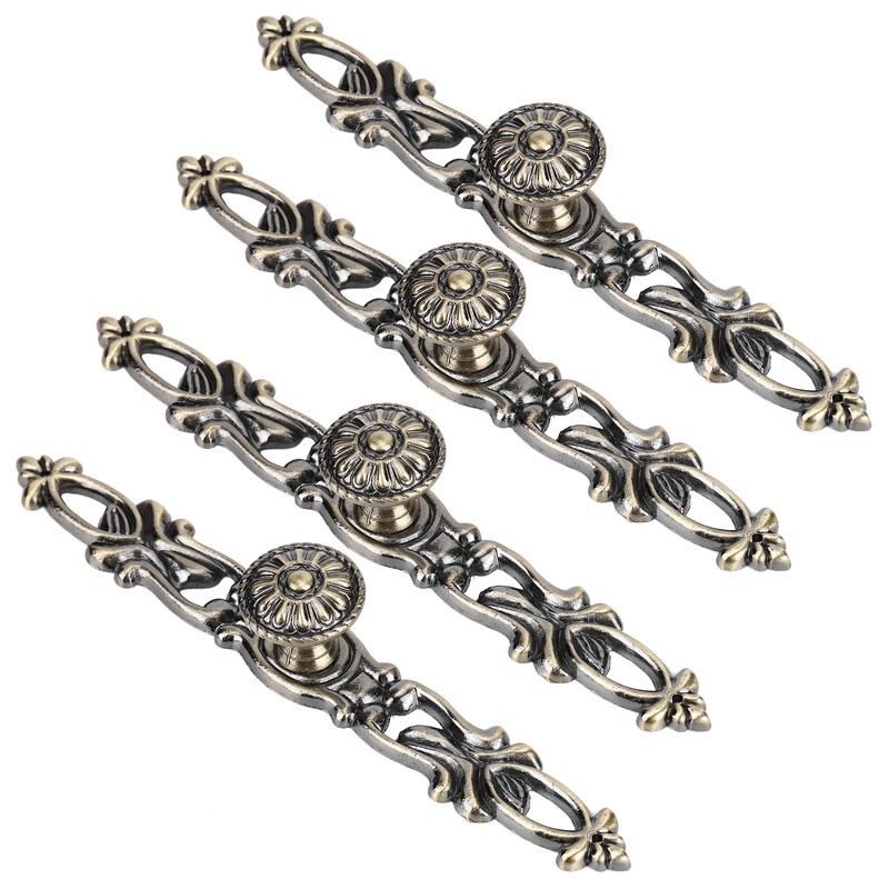 4 Sets Bronze Round Handles Cabinet Single Hole Pulls Furniture