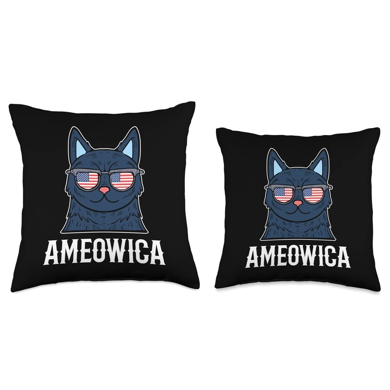 Ameowica Cat Mom Cat Lovers Cat Girlfriend Funny Cat Throw