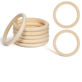 4inch/100mm Wooden Rings for Crafts, 6 PCS Unfinished Natural Wood Ring Set Wooden Rings for Macrame Ring for Pendant and Connectors Jewelry Making DIY Craft Supplies