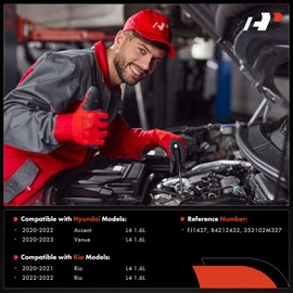 A-Premium Set of 8 Fuel Injectors Compatible with Hyundai Accent 2020-2022, Venue 2020-2023 & Kia Rio 2020-2022, 1.6L