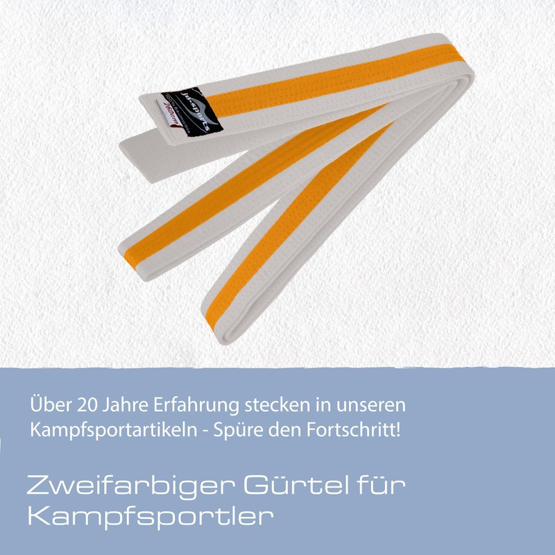 Ju-Sports Budogürtel Belt, WeiXfffd/Gelb/WeiXfffd, 240