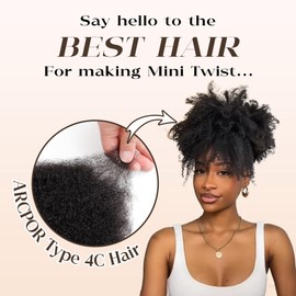 Afro Kinkys Bulk Human Hair, 18 Inch Soft 4C Afro Kinky-Curly Human Hair Bulk for Twist Dreadlocks Extensions Repair Locs Natural Black 50 Gram 1 Pack (1B, 18inch)