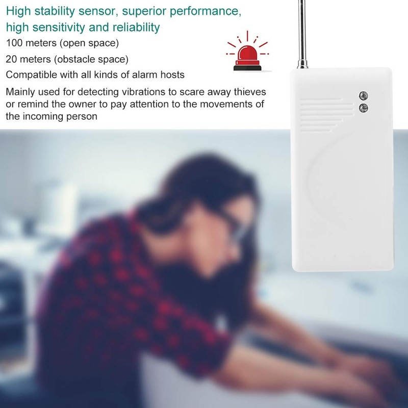 Leapiture 433MHz Vibration Alarm Sensor, Wireless Vibration Alarm Security Vibration