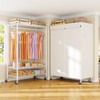 ULIFHOME P6C Plus Rolling Clothes Rack with Cover, Covered Clothing