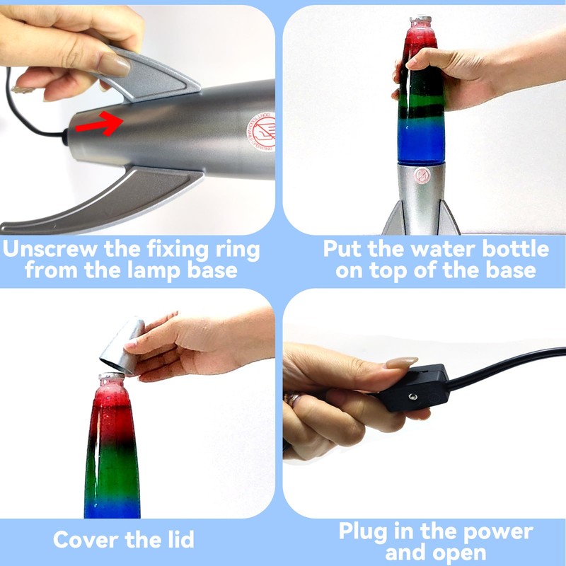 GANBIPU Original Glitter Liquid Motion Lamp - 14.5 Inch Cool