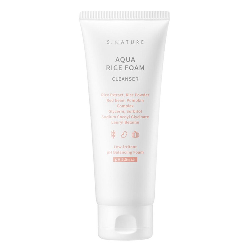Snature 에스네이처 아쿠아 라이스 약산성 클렌징폼 S Nature Aqua Rice