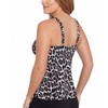 Swim Solutions Women's Leopard-Print Tiered Tankini Top (Leaping Leopards, 18)