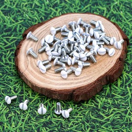 60Pcs Sliver 3/8 Inch Long 6-32 Thread White Wall Plate Screws Outlet Cover Screws Switch Cover Replacement Wall Plate Screws Electrical Screws Attractive Wall Plates and Accessories
