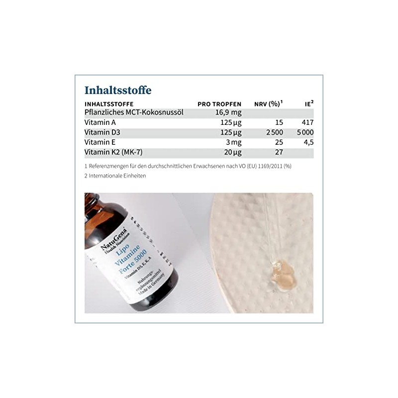 NautGena Lipo VitamineForte 500 Vitamin D3 E K A for
