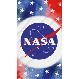 Nasa Bath Towel Stars 75 x 150 cm 100% Cotton Velour Quality Beach Towel Bath Towel Sauna Towel America USA Astronaut Space Shuttle Logo Pass. for Bed Linen