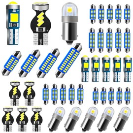 Antline 42 Pieces 29mm 31mm 36mm 41mm BA9S T5 T10 LED Interior Light Bulb Kit, Super Bright 12 Volt LED Replacements for Dome Map Dashboard Trunk Cargo Door Courtesy License Plate Lights (White)