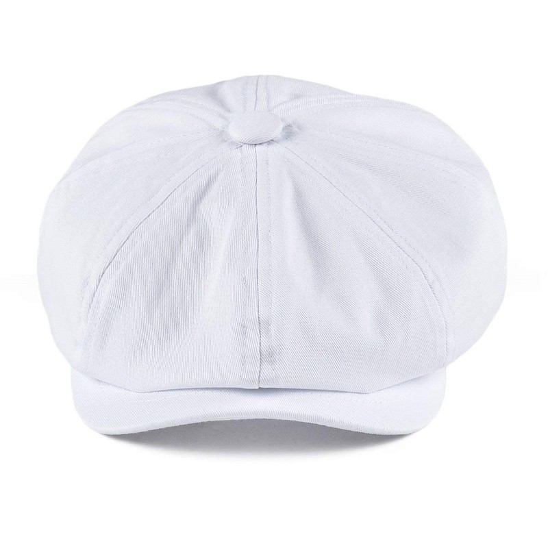 BOTVELA Men's 8 Piece Newsboy Flat Cap 100% Cotton Gatsby