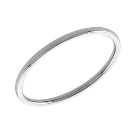 Sabrina Silver 316L Stainless Steel Domed 1mm Toe Ring Wedding Band Midi Ring for Women & Teens Very Thin Stackable Polished Comfort Fit Size 1