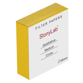 stonylab Quality Filter Paper, Round, Cellulose Filter Paper with 56 mm Diameter and a Filtration Speed of 20 Microns, Pack of 100