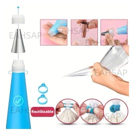 Eahsap Kits De 116 Pzs De Boquillas Para Manga Pastelera Con Boquillas De Acero Inoxidable,bolsas De Pastelería,acopladores,raspadores De Pastel,cepillo Etc,para Repostería Casera, Pastelerías, Etc