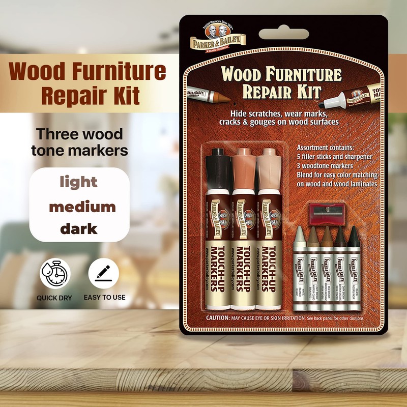 Parker & Bailey Furniture Repair Kit, Natural Wood