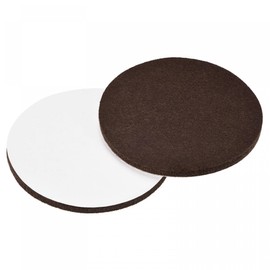 sourcing map Felt Furniture Pads, 90mm Dia Self-stick Non-slip Anti-scratch Round Felt Pads Cabinet Closet Feet Floor Protector Brown 8 Pads