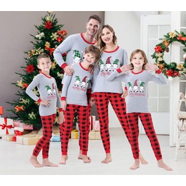 Dolphin&Fish Family Christmas Matching Pajamas Women's Christmas Pjs Santa Claus Sleepwear Size XL Gray