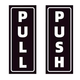XUNWUXIAN Push Pull Door Acrylic 5″ x 2″ Sign Pull Push Stickers Signs for Glass Doors Black