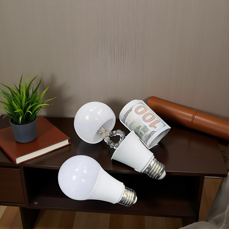 White Secret Light Bulb, Safe Light Bulb Secret Compartment, Lightbulb