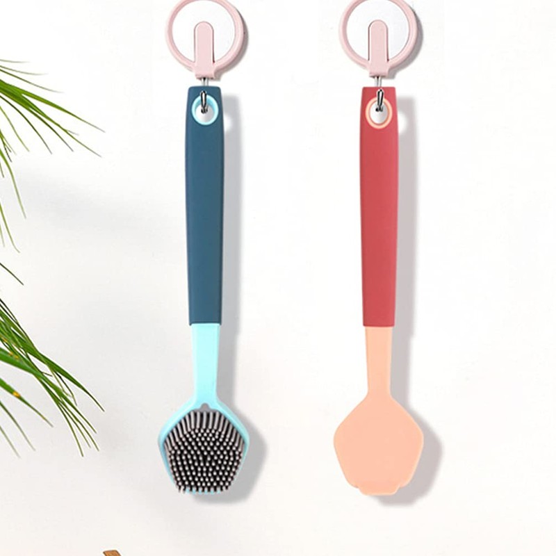 HEMOTON Silicone Dish Brush 2pcs Silicone Pot Cleaning Brushes Dish