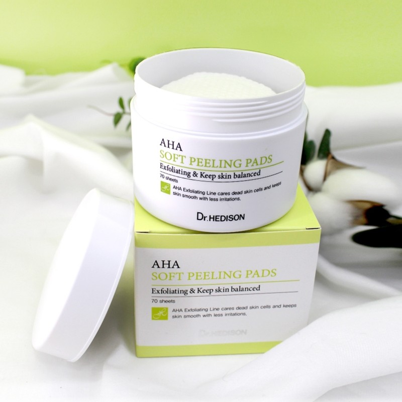 Dr. Hedison AHA AHA Soft Peeling Pads 70 sheets+ sample