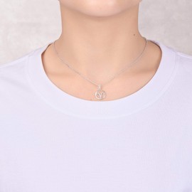 Philip Jones Aries Star Sign Zodiac Necklace with Zircondia® Crystals