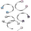 Covet Jewelry Titanium Threadless Horseshoe, Circular Barbells With Front Facing