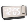 Projection Alarm Clock USB Rechargeable White Light Snooze Function Adjustable