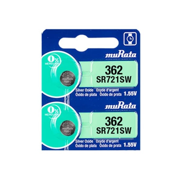 Murata 362 SR721SW Battery 1.55V Silver Oxide Watch Button Cell