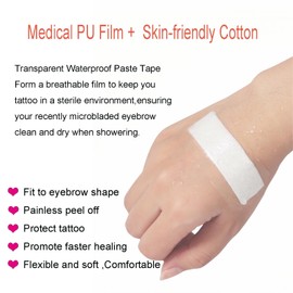 40 Pack Waterproof Eyebrow Tape Microblading Plastic Wrap Protective Film Tattoo Aftercare Patches Disposable