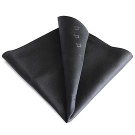 THE MASONIC COLLECTION - Craft Black Pocket Square - 100% Silk Handkerchief - Ghosted Square and Compass Design - A Perfect Masonic Gift Accessory For Freemason Men