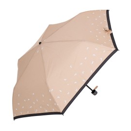 MOONBAT Sweet Jasmine Folding Umbrella, Rain Umbrella, Strap Included, Easy Closure, 21.7 inches (55 cm), Women's Nekkirashi, beige