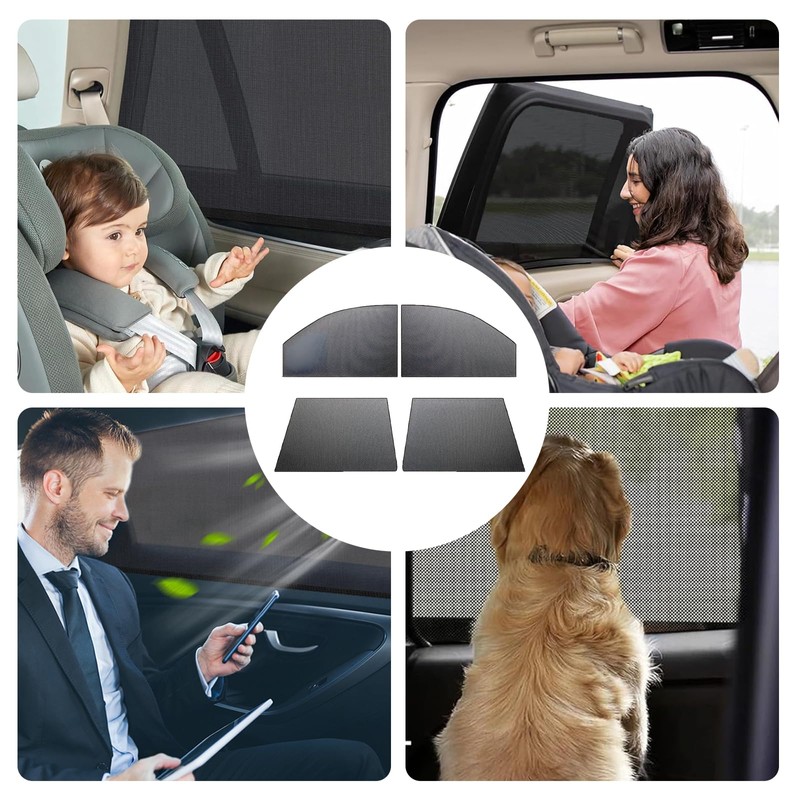 Pack of 4 car window sun protection, privacy protection, UV