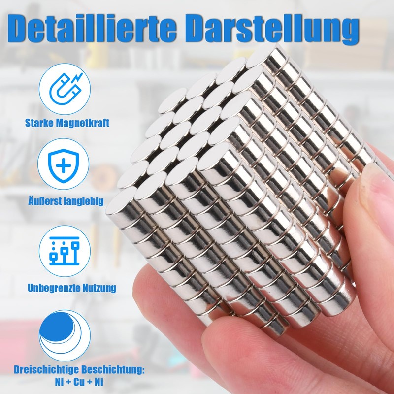 Aenienoe 100 Pack Small Magnet 6x3mm Mini Strong Magnets for