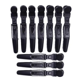 BLOOPIC Alligator Clips, Hair Clips, Ducker Hair Clips, Set of 10, Won't Damage Hairpins, Lightweight, Simple, (Black)