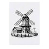 'Rustic Windmill' Temporary Tattoo - Water Resistant, Skin-Safe, Non-Toxic Transfer