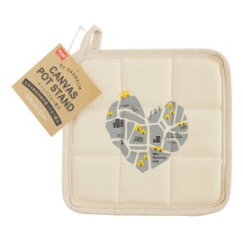 Sanbelm K67900 Trivet, City, Approx. 7.9 x 7.9 x 0.8 inches (20 x 20 x 2 cm) (Does not include hanging string), Canvas Pot Pad