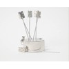 Elegance 88709 Mice Cheese Picks Holder with 6 Picks Silver